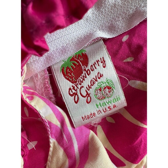 Strawberry Guava Baby Girl Hawaiian Tropical Flowers Ruffle Neckline Dress 18M - Picture 3 of 4